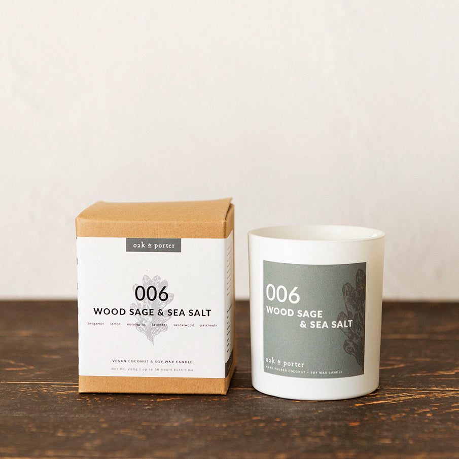 Wood Sage & Sea Salt Candle – Oak & Porter